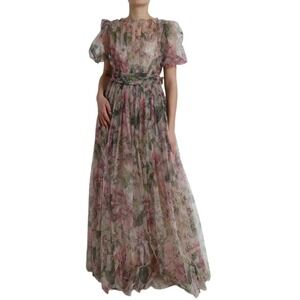 Dolce & Gabbana Multicolor Floral Print A-line Gown Dress NWT